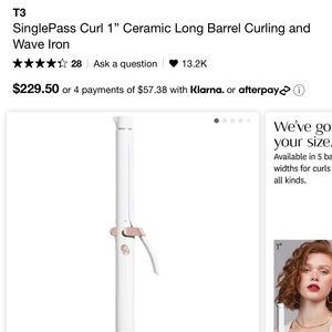 T3 SinglePass Curl 1 1/4 Ceramic Long Barrel Curling and Wave Iron 🧜‍♀️